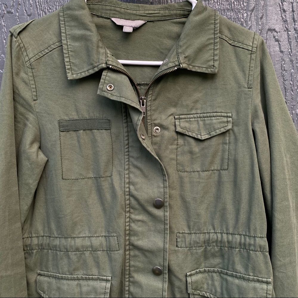 Rubbish Green 3 Pocket Drawstring Utility Jacket - Picture 5 of 8